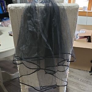 Elegant Black Sheer Veil